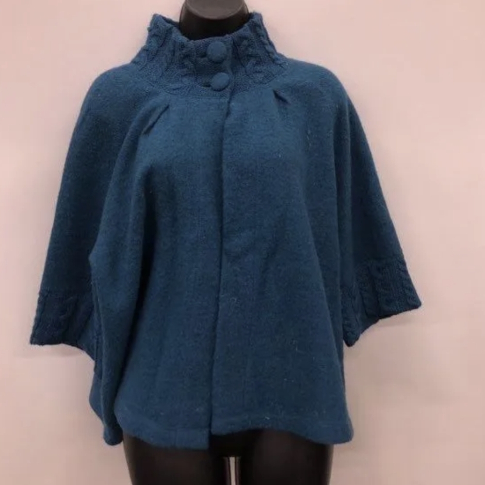 For Cynthia Women's 100% Wool Sweater Teal Size PXL